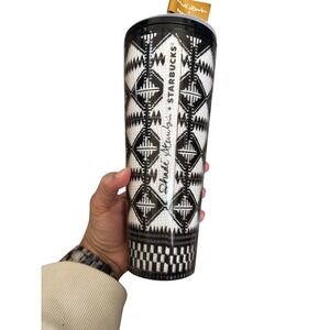 Starbucks x Shadé Akanbi 24oz Tumbler Black White Geometric Artist Collab